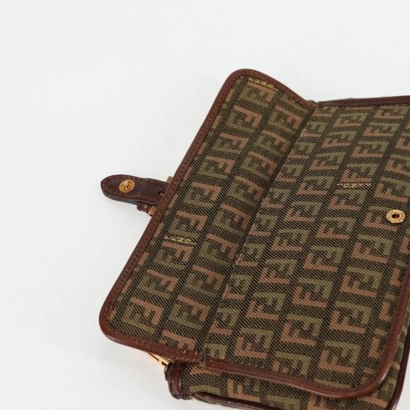 FENDI Zucchino Canvas Pouch Khaki Auth - Picture 8 of 16
